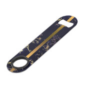 Elegant Modern Monogrammed Marble Black Gold Speed Flessenopener (Achterkant Gekanteld)