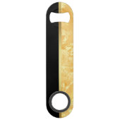 Elegant Modern Monogrammed Marble Black Gold Speed Flessenopener (Achterkant)