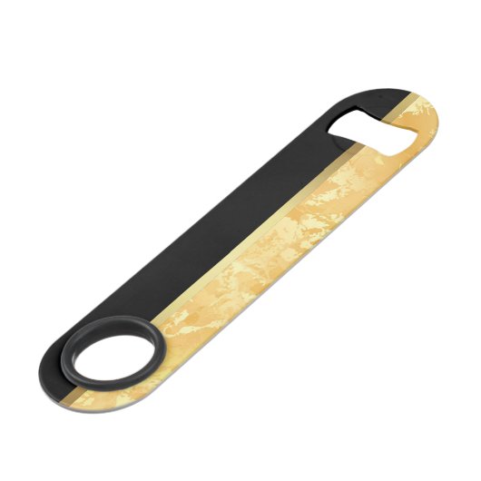 Elegant Modern Monogrammed Marble Black Gold Speed Flessenopener (Achterkant Gekanteld)
