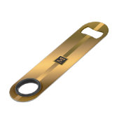 Elegant Modern Monogrammed Marble Black Gold Speed Flessenopener (Voorkant Gekanteld)