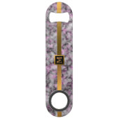 Elegant Modern Monogrammed Marble Black Gold Speed Flessenopener (Voorkant)
