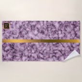 Elegant Modern Monogrammed Marble Black Gold Strandlaken (Voorkant)