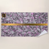 Elegant Modern Monogrammed Marble Black Gold Strandlaken (Voorkant)