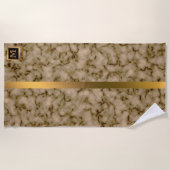 Elegant Modern Monogrammed Marble Black Gold Strandlaken (Voorkant)