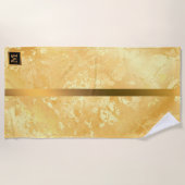 Elegant Modern Monogrammed Marble Black Gold Strandlaken (Voorkant)