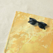 Elegant Modern Monogrammed Marble Black Gold Strandlaken (In situ)