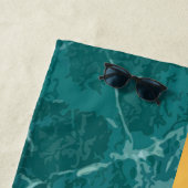 Elegant Modern Monogrammed Marble Black Gold Strandlaken (In situ)