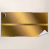 Elegant Modern Monogrammed Marble Black Gold Strandlaken (Voorkant)