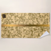 Elegant Modern Monogrammed Marble Black Gold Strandlaken (Voorkant)