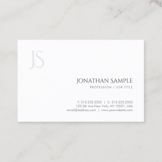 Elegant Modern Monogrammed Minimalistics Sjabloon Visitekaartje (Achterkant)