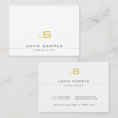 Elegant Modern Monogrammed Sjabloon Professional Visitekaartje (Voorkant / Achterkant)