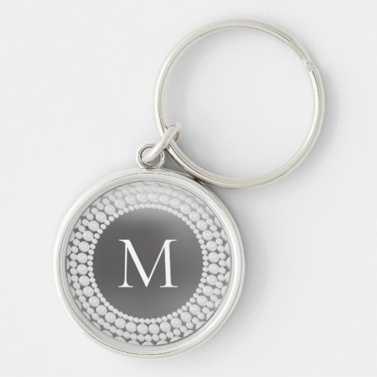 Elegant Modern Monogrammed Sleutelhanger (Voorkant)