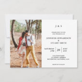 Elegant Modern monogrammen eigen foto's Wedding Kaart (Voorkant)