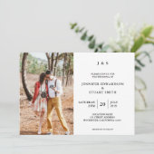 Elegant Modern monogrammen eigen foto's Wedding Kaart (Staand voorkant)