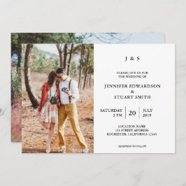 Elegant Modern monogrammen eigen foto's Wedding Kaart