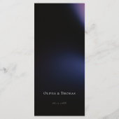 Elegant Modern Moody Black Dark Paars Wedding Menu (Achterkant)