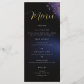 Elegant Modern Moody Black Dark Paars Wedding Menu (Voorkant)