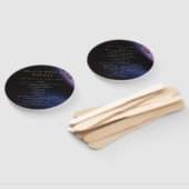 Elegant Modern Moody Black Paars Wedding Handwaaier (Niet-gemonteerd)