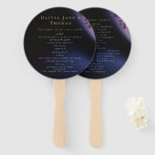 Elegant Modern Moody Black Paars Wedding Handwaaier (Voorkant en achterkant)