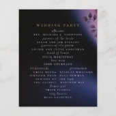 Elegant modern Moody Black Paars Wedding Programme (Achterkant)