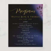 Elegant modern Moody Black Paars Wedding Programme (Voorkant)
