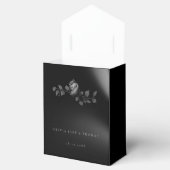 Elegant modern Moody Black Roos Floral Wedding Bedankdoosjes (Geopend)