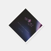 Elegant Modern Moody Dark Paarse Floral Wedding Servet (Hoek)