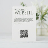 Elegant Modern Mos Groen Bruiloft Informatiekaartje (Staand voorkant)