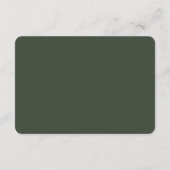 Elegant Modern Mos Groen Bruiloft Informatiekaartje (Achterkant)