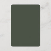 Elegant Modern Mos Groen Bruiloft Informatiekaartje (Achterkant)