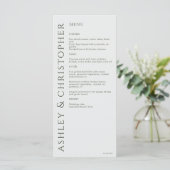 Elegant Modern Mos Groen Bruiloft Menu (Staand voorkant)