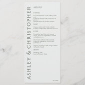 Elegant Modern Mos Groen Bruiloft Menu (Voorkant)