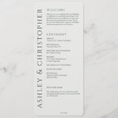 Elegant Modern Mos Groen Bruiloft Programmakaart (Voorkant)