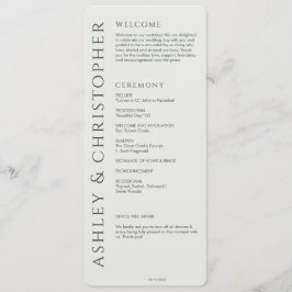 Elegant Modern Mos Groen Bruiloft Programmakaart