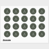 Elegant Modern Mos Groen Bruiloft Ronde Sticker (Vel)