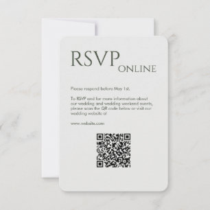 Elegant Modern Mos Groen Bruiloft RSVP Kaartje
