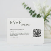 Elegant Modern Mos Groen Bruiloft RSVP Kaartje (Staand voorkant)