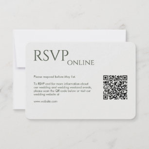 Elegant Modern Mos Groen Bruiloft RSVP Kaartje