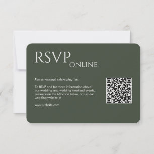 Elegant Modern Mos Groen Bruiloft RSVP Kaartje