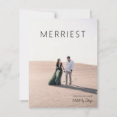 Elegant & Modern Mr & Mrs. 2 Foto's Kerstmis Feestdagenkaart (Voorkant)