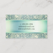 Elegant modern muntgroen glitter druppelt notaris visitekaartje (Achterkant)