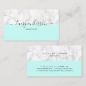 Elegant modern muntstuk en witte marmer-stylist visitekaartje (Voorkant / Achterkant)