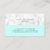 Elegant modern muntstuk en witte marmer-stylist visitekaartje (Achterkant)