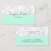 Elegant modern muntstuk en witte marmer-stylist visitekaartje (Voorkant / Achterkant)