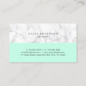 Elegant modern muntstuk en witte marmer-stylist visitekaartje (Achterkant)
