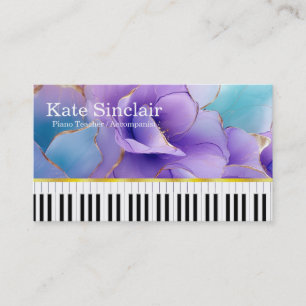 Elegant Modern Music Professional Piano Teacher Visitekaartje
