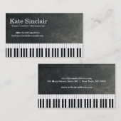 Elegant Modern Music Professional Piano Teacher Visitekaartje (Voorkant / Achterkant)