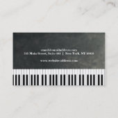 Elegant Modern Music Professional Piano Teacher Visitekaartje (Achterkant)