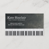 Elegant Modern Music Professional Piano Teacher Visitekaartje (Voorkant)
