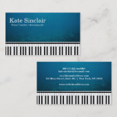 Elegant Modern Music Professional Piano Teacher Visitekaartje (Voorkant / Achterkant)